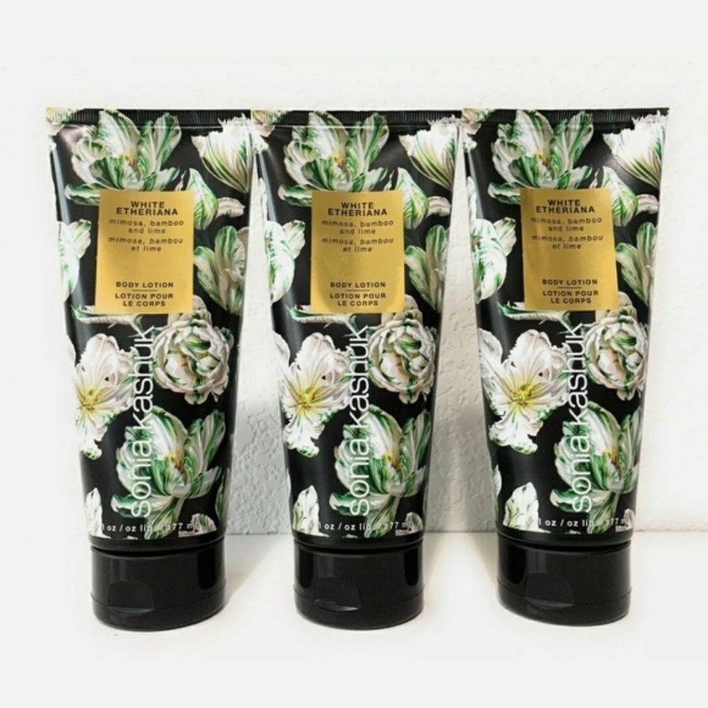 Sonia Kashuk White Etheriana Body Lotion 3 Tubes